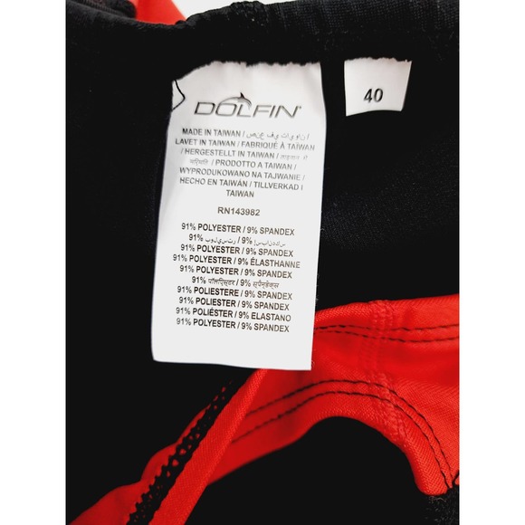 Dolfin Black Red Racerback Competition Swimsuit US 8 EU40 - Picture 5 of 7